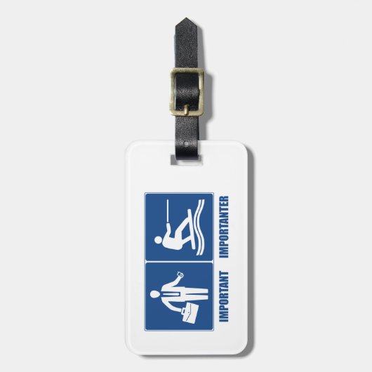 仕事は大事、ウェイクボードは重要 ラゲッジタグ (正面縦)