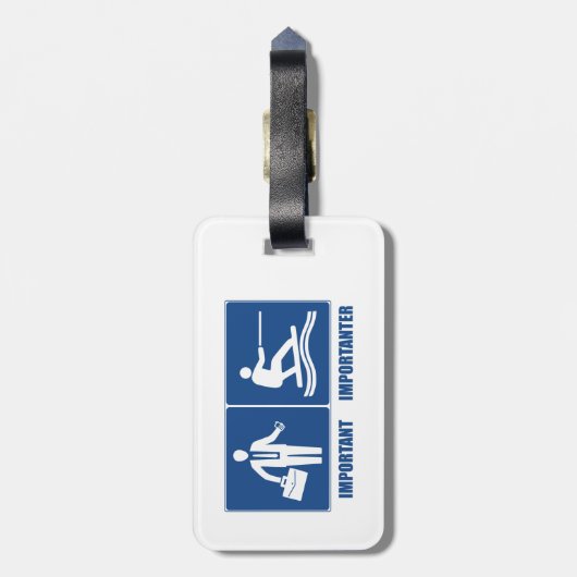 仕事は大事、ウェイクボードは重要 ラゲッジタグ (裏面縦)