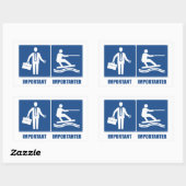 仕事は大事、ウェイクボードは重要 長方形シール (シート)