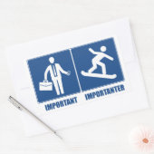 仕事は大事、スノーボードは重要 長方形シール (封筒)