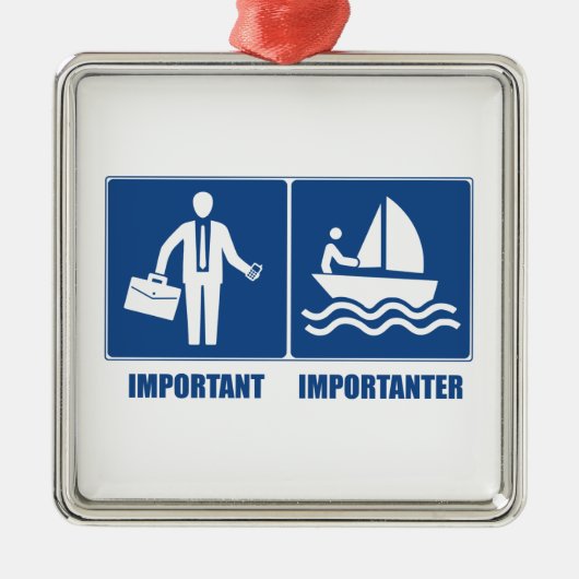 仕事は大事、帆走は重要 メタルオーナメント (正面)