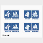 仕事は大事、帆走は重要 長方形シール (シート)