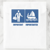 仕事は大事、帆走は重要 長方形シール (バッグ)