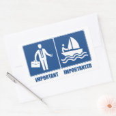 仕事は大事、帆走は重要 長方形シール (封筒)