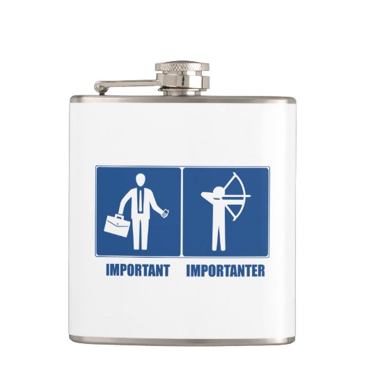 仕事は大事、弓矢は大切 フラスク (正面)