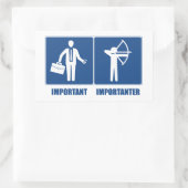 仕事は大事、弓矢は大切 長方形シール (バッグ)