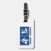 仕事は大切、キテサーフィンは重要 ラゲッジタグ (正面縦)