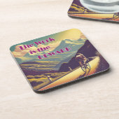 仕事は女性のサイクリストの山々に報いる コースター (左側)