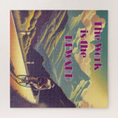 仕事は女性のサイクリストの山々に報いる ジグソーパズル (横)