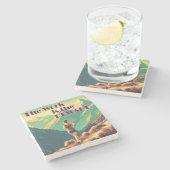 仕事は女性ランナー山の報酬である ストーンコースター (横)