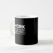 仕事は懸命だからほとんど働かない コーヒーマグカップ (正面左)