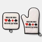 仕事は橋を渡らない人のためだ遊ろう 鍋つかみ&鍋敷きセット (正面)