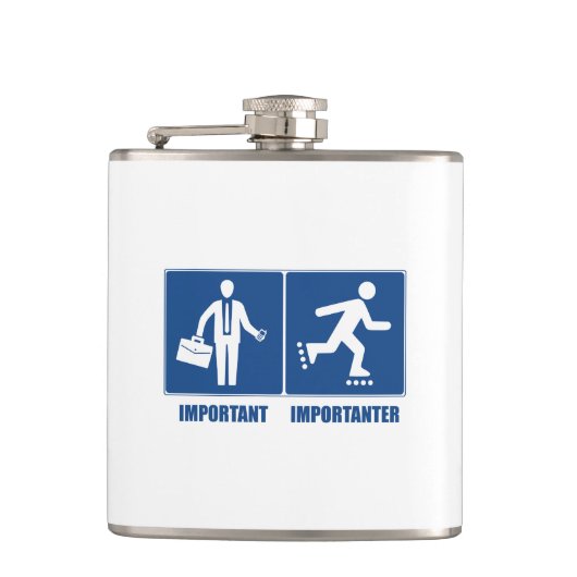 仕事は重要だが、インラインスケートの方がもっと重要だ フラスク (正面)