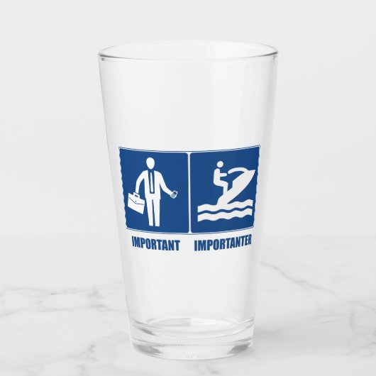 仕事は重要で、ジェットスキーは重要だ タンブラーグラス (正面)