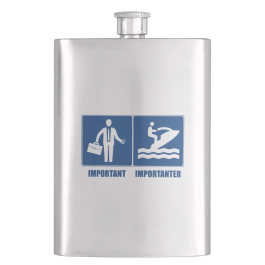 仕事は重要で、ジェットスキーは重要だ フラスク (正面)