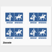 仕事は重要で、乗馬は重要である 長方形シール (シート)