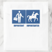 仕事は重要で、乗馬は重要である 長方形シール (バッグ)