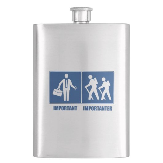 仕事は重要なハイキングは重要 フラスク (正面)