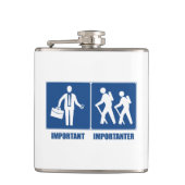 仕事は重要なハイキングは重要 フラスク (正面)