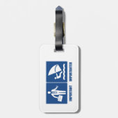 仕事は重要、ウィンドサーフィンは重要 ラゲッジタグ (裏面縦)