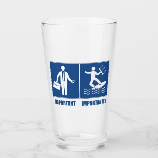 仕事は重要、カイトサーフィンは重要 タンブラーグラス (正面)