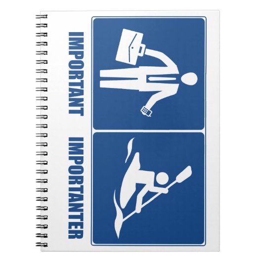 仕事は重要、カヤックは重要 ノートブック (正面)