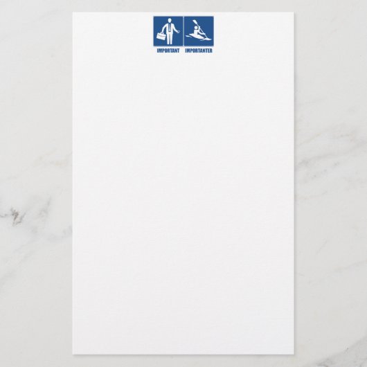 仕事は重要、カヤックは重要 便箋 (正面)