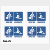 仕事は重要、カヤックは重要 長方形シール (シート)