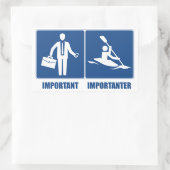 仕事は重要、カヤックは重要 長方形シール (バッグ)