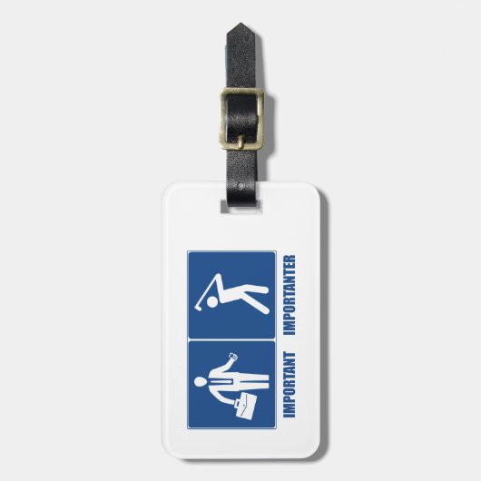 仕事は重要、ゴルフは重要 ラゲッジタグ (正面縦)