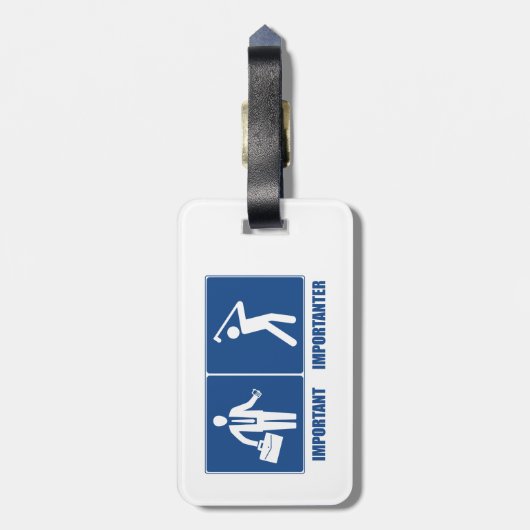 仕事は重要、ゴルフは重要 ラゲッジタグ (裏面縦)