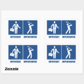 仕事は重要、ゴルフは重要 長方形シール (シート)