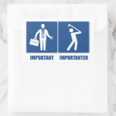 仕事は重要、ゴルフは重要 長方形シール (バッグ)