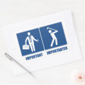 仕事は重要、ゴルフは重要 長方形シール (封筒)