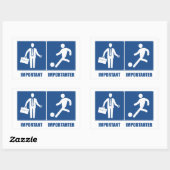 仕事は重要、サッカーは重要 長方形シール (シート)