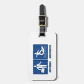 仕事は重要、サーフィンは重要 ラゲッジタグ (正面縦)