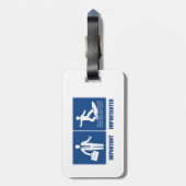 仕事は重要、サーフィンは重要 ラゲッジタグ (裏面縦)