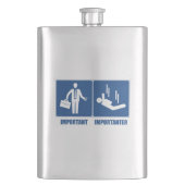 仕事は重要、スカイダイビングは重要 フラスク (正面)