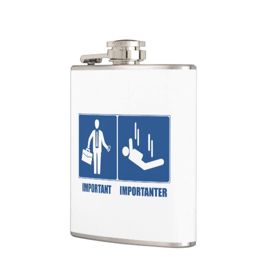 仕事は重要、スカイダイビングは重要 フラスク (左)