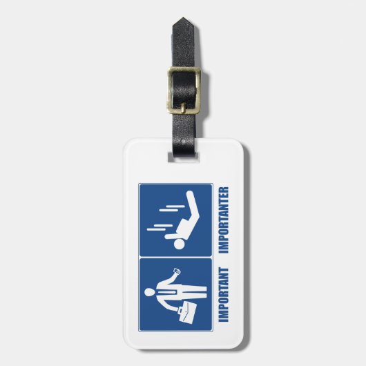 仕事は重要、スカイダイビングは重要 ラゲッジタグ (正面縦)