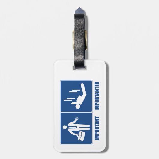 仕事は重要、スカイダイビングは重要 ラゲッジタグ (裏面縦)