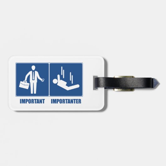 仕事は重要、スカイダイビングは重要 ラゲッジタグ (裏面横)