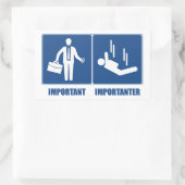 仕事は重要、スカイダイビングは重要 長方形シール (バッグ)