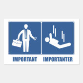 仕事は重要、スカイダイビングは重要 長方形シール (正面)