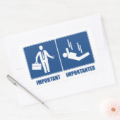 仕事は重要、スカイダイビングは重要 長方形シール (封筒)