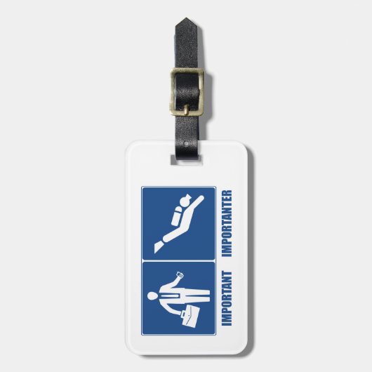 仕事は重要、スキューバダイビングが重要 ラゲッジタグ (正面縦)