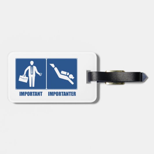 仕事は重要、スキューバダイビングが重要 ラゲッジタグ (裏面横)