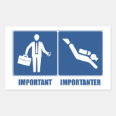 仕事は重要、スキューバダイビングは重要 長方形シール (正面)