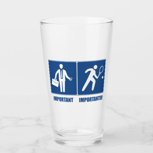 仕事は重要、テニスは重要 タンブラーグラス (正面)