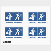 仕事は重要、テニスは重要 長方形シール (シート)